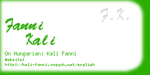 fanni kali business card